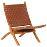 Folding Chair Crossed-Stripe Real Leather