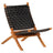 Folding Chair Crossed-Stripe Real Leather