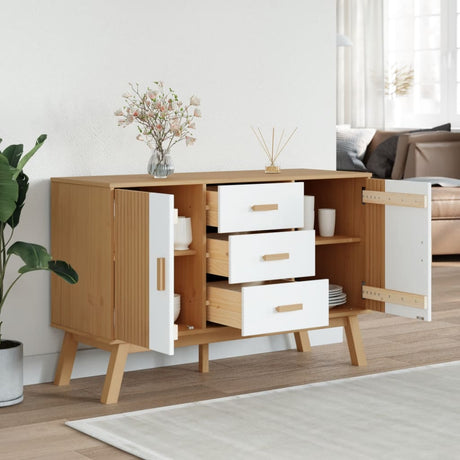 Sideboard Olden 114X43X73.5Cm Solid Wood Pine
