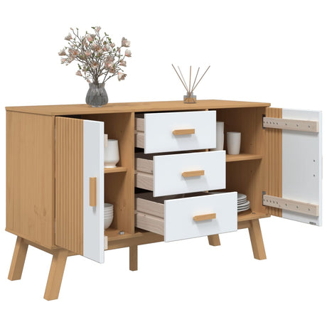 Sideboard Olden 114X43X73.5Cm Solid Wood Pine