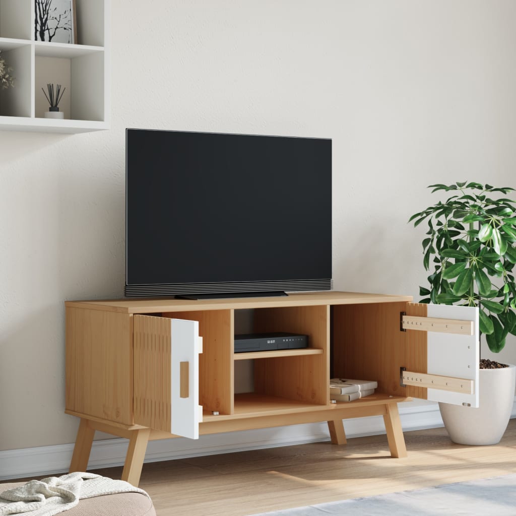 Tv Cabinet Olden 114X43X57 Cm Solid Wood Pine