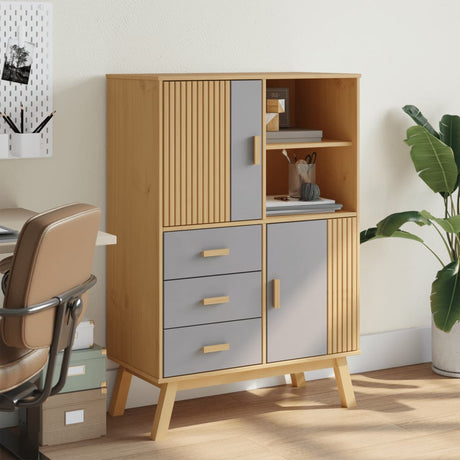 Highboard Olden 85X43X125 Cm Solid Wood Pine