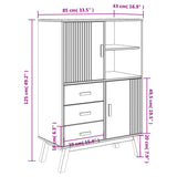 Highboard Olden 85X43X125 Cm Solid Wood Pine