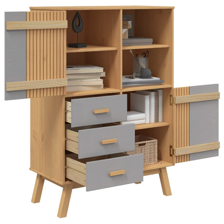 Highboard Olden 85X43X125 Cm Solid Wood Pine