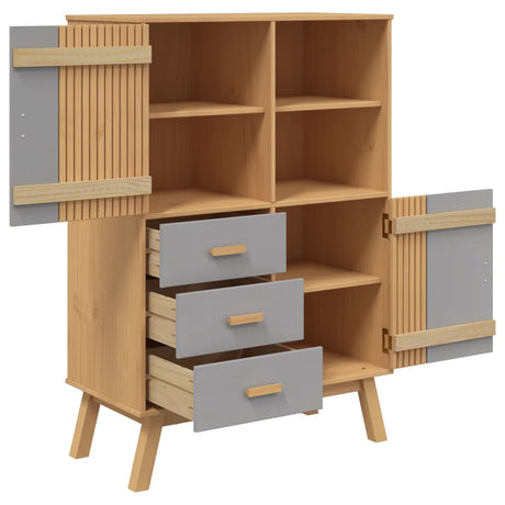 Highboard Olden 85X43X125 Cm Solid Wood Pine