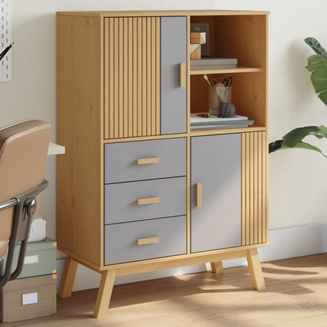 Highboard Olden 85X43X125 Cm Solid Wood Pine