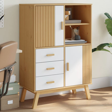 Highboard Olden 85X43X125 Cm Solid Wood Pine