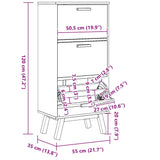 Shoe Cabinet Olden 55X35X120Cm Solid Wood Pine