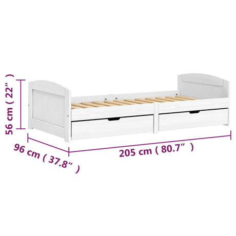 Day Bed With 2 Drawers Without Mattress &quot;Irun&quot; 90X200 Cm