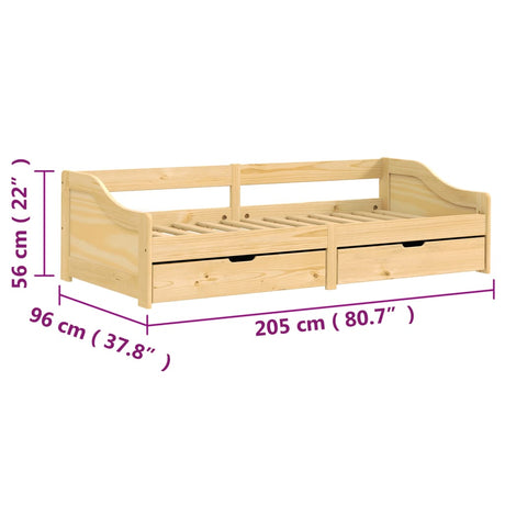 Day Bed With 2 Drawers Without Mattress &quot;Irun&quot; 90X200 Cm