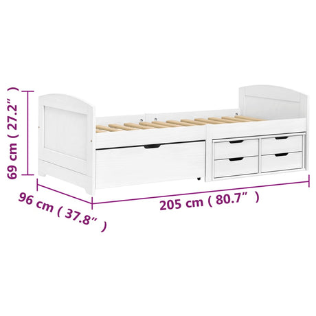 Day Bed With 5 Drawers Without Mattress &quot;Irun&quot; 90X200 Cm