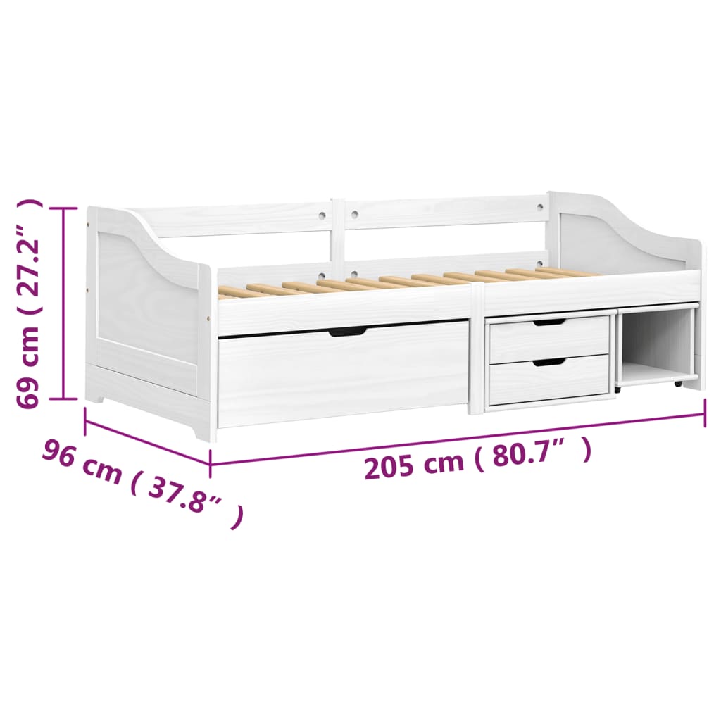 Day Bed With 3 Drawers Without Mattress &quot;Irun&quot; 90X200 Cm
