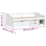 Day Bed With 3 Drawers Without Mattress &quot;Irun&quot; 90X200 Cm