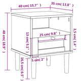 Bedside Cabinet Senja Rattan Look 40X35X48 Cm Solid Wood Pine