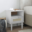 Bedside Cabinet Senja Rattan Look 40X35X48 Cm Solid Wood Pine