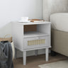 Bedside Cabinet Senja Rattan Look 40X35X48 Cm Solid Wood Pine