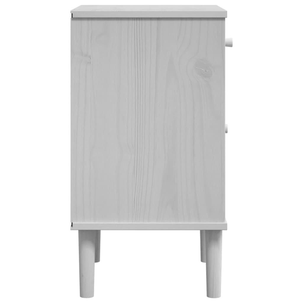 Bedside Cabinet Senja Rattan Look 40X35X65 Cm Solid Wood Pine