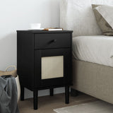 Bedside Cabinet Senja Rattan Look 40X35X65 Cm Solid Wood Pine