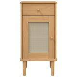 Bedside Cabinet Senja Rattan Look 40X35X80 Cm Solid Wood Pine