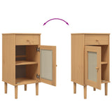 Bedside Cabinet Senja Rattan Look 40X35X80 Cm Solid Wood Pine