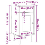 Bedside Cabinet Senja Rattan Look 40X35X80 Cm Solid Wood Pine