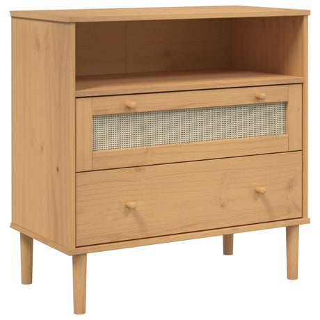 Sideboard Senja Rattan Look 80X40X80 Cm Solid Wood Pine