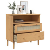 Sideboard Senja Rattan Look 80X40X80 Cm Solid Wood Pine