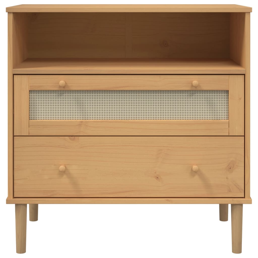 Sideboard Senja Rattan Look 80X40X80 Cm Solid Wood Pine