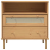 Sideboard Senja Rattan Look 80X40X80 Cm Solid Wood Pine