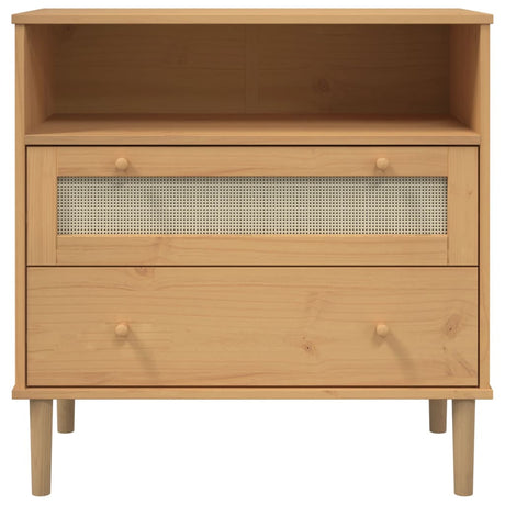Sideboard Senja Rattan Look 80X40X80 Cm Solid Wood Pine