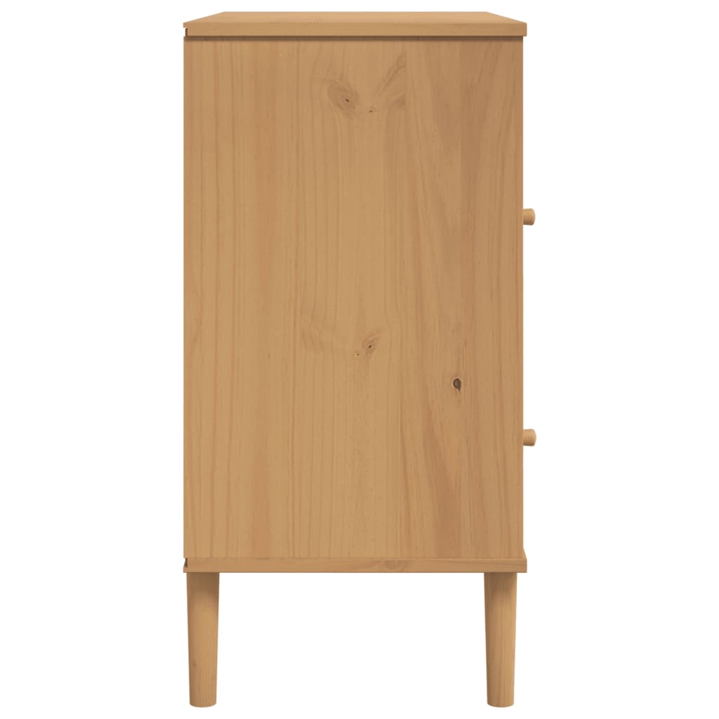Sideboard Senja Rattan Look 80X40X80 Cm Solid Wood Pine