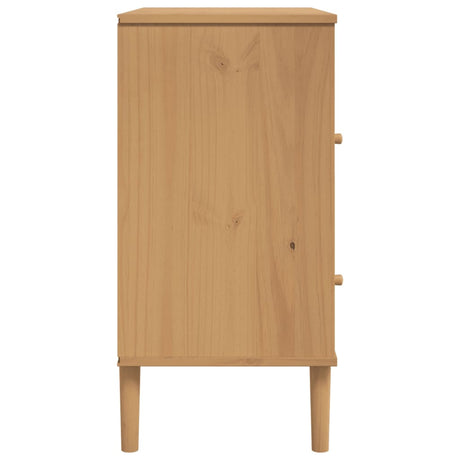 Sideboard Senja Rattan Look 80X40X80 Cm Solid Wood Pine