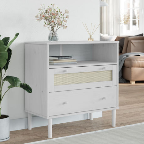 Sideboard Senja Rattan Look 80X40X80 Cm Solid Wood Pine