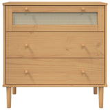 Drawer Cabinet Senja Rattan Look 80X40X80 Cm Solid Wood Pine