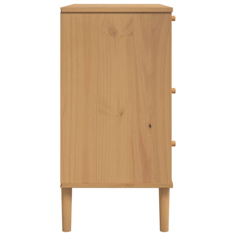 Drawer Cabinet Senja Rattan Look 80X40X80 Cm Solid Wood Pine
