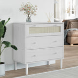 Drawer Cabinet Senja Rattan Look 80X40X80 Cm Solid Wood Pine