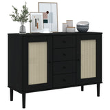 Sideboard Senja Rattan Look 112X40X80 Cm Solid Wood Pine