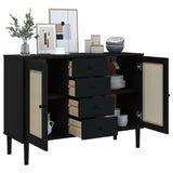 Sideboard Senja Rattan Look 112X40X80 Cm Solid Wood Pine