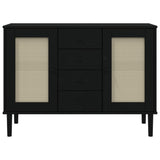 Sideboard Senja Rattan Look 112X40X80 Cm Solid Wood Pine