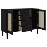 Sideboard Senja Rattan Look 112X40X80 Cm Solid Wood Pine