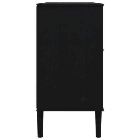 Sideboard Senja Rattan Look 112X40X80 Cm Solid Wood Pine