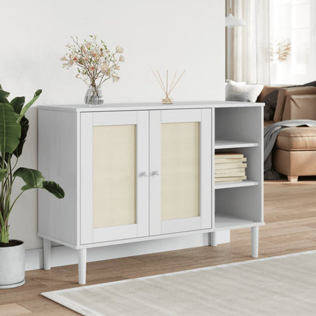 Sideboard Senja Rattan Look 112X40X80Cm Solid Wood Pine