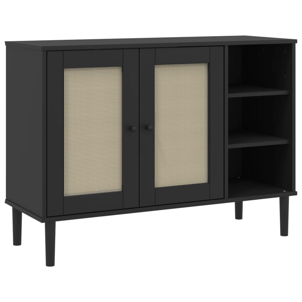 Sideboard Senja Rattan Look 112X40X80Cm Solid Wood Pine