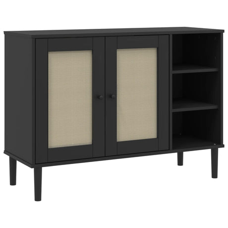 Sideboard Senja Rattan Look 112X40X80Cm Solid Wood Pine