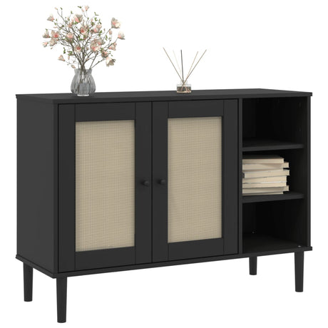 Sideboard Senja Rattan Look 112X40X80Cm Solid Wood Pine