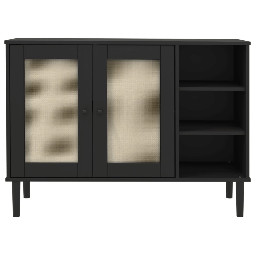Sideboard Senja Rattan Look 112X40X80Cm Solid Wood Pine