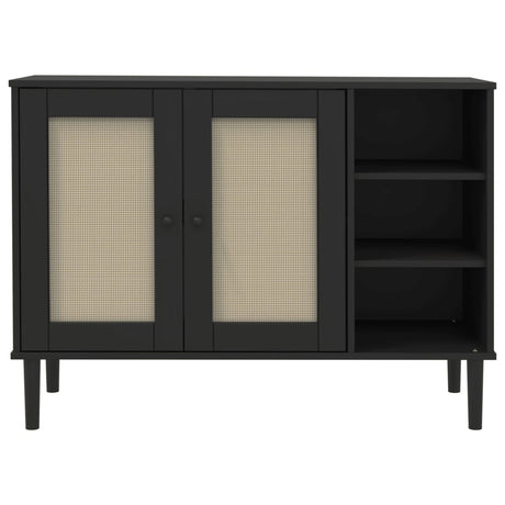 Sideboard Senja Rattan Look 112X40X80Cm Solid Wood Pine