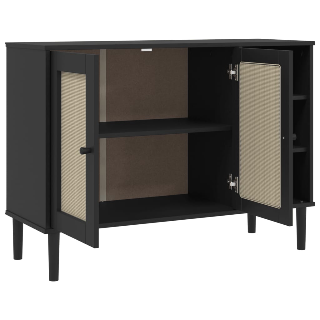 Sideboard Senja Rattan Look 112X40X80Cm Solid Wood Pine