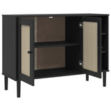Sideboard Senja Rattan Look 112X40X80Cm Solid Wood Pine