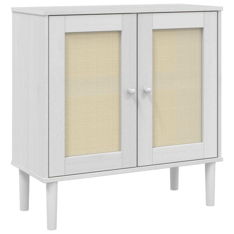 Sideboard Senja Rattan Look 80X35X80 Cm Solid Wood Pine
